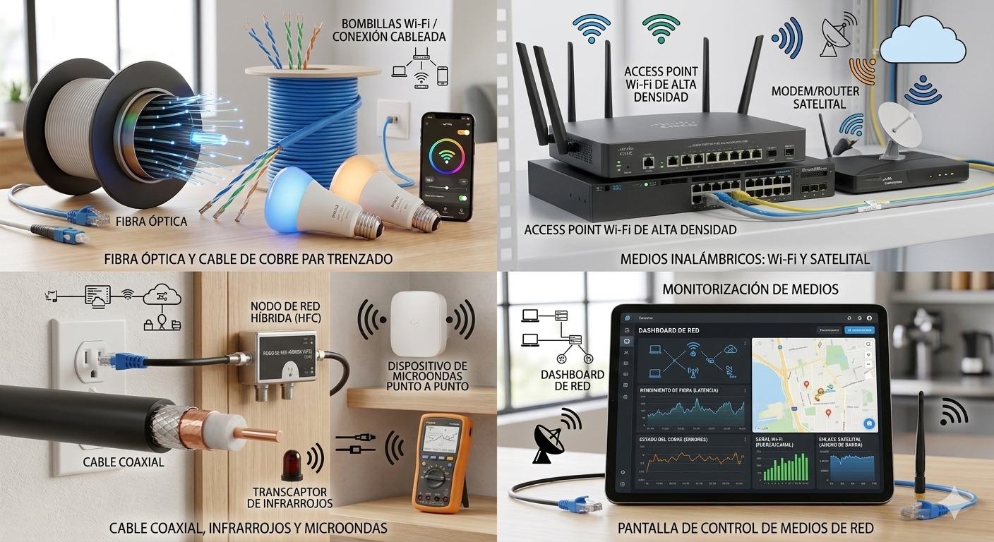 Cobre, Fibra e Inalámbrico